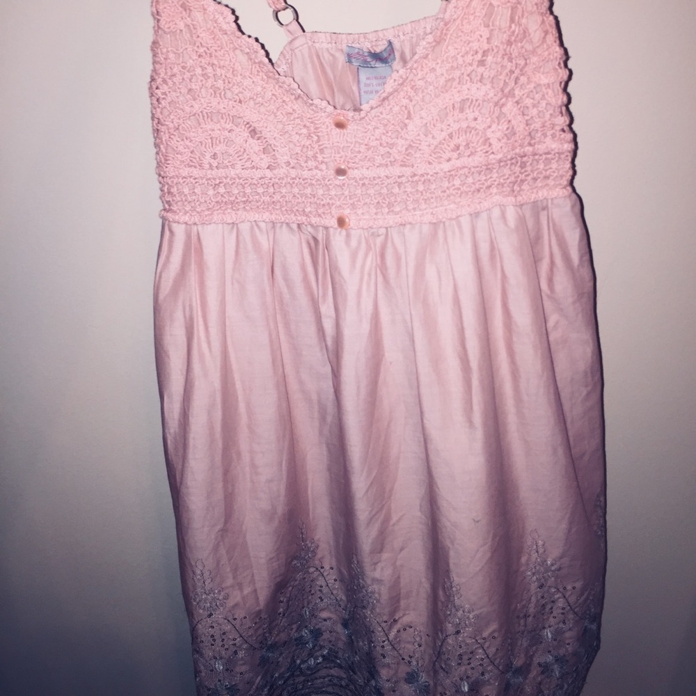 Crochet Peach and Silver Dress NWT